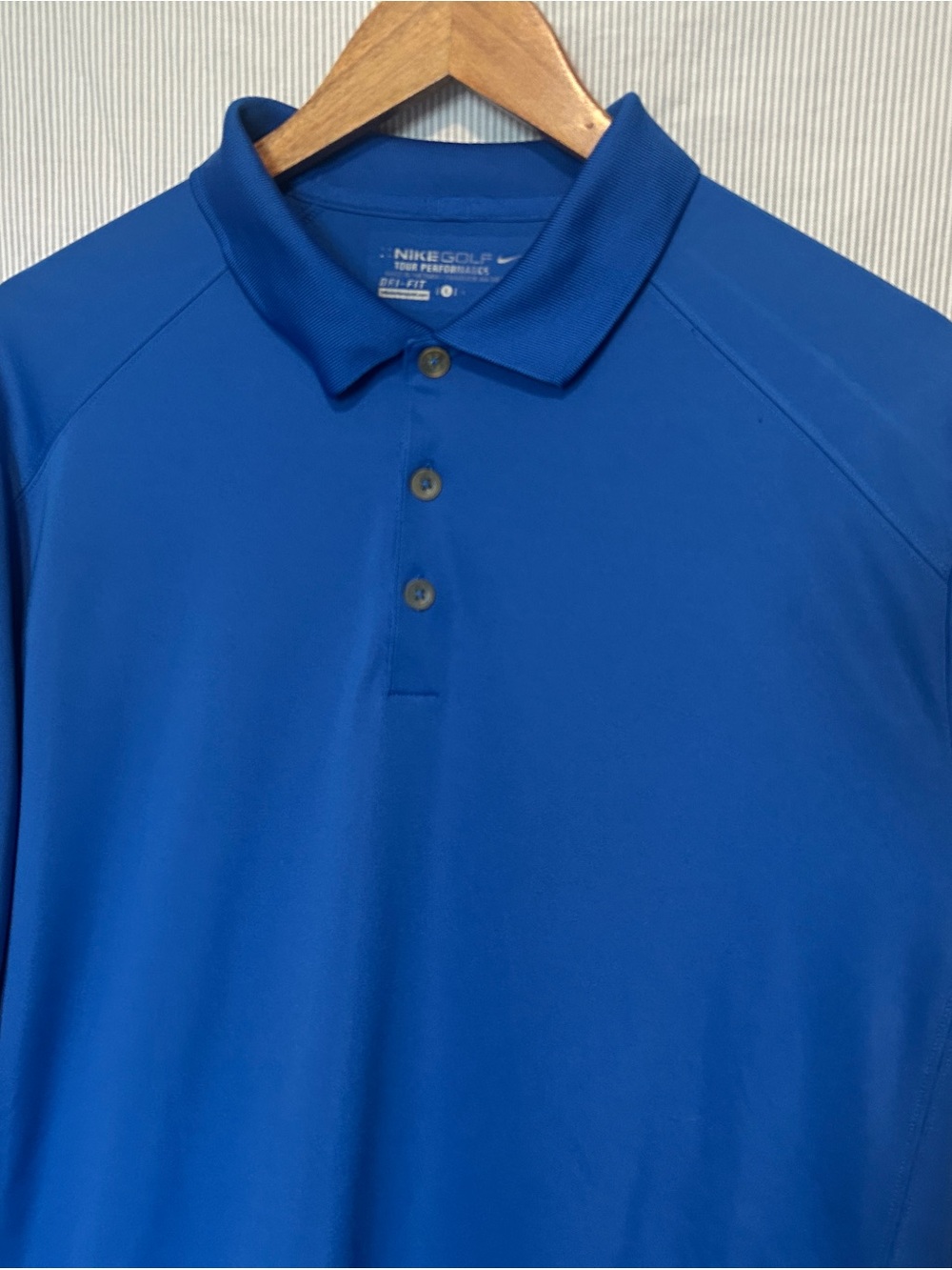 Nike Golf Royal Blue Polo Long Sleeve Shirt Large